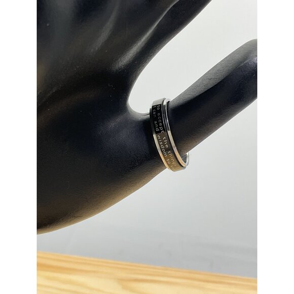 Stainless Steel Full Serentiy Prayer Spinner Ring - Picture 3 of 4